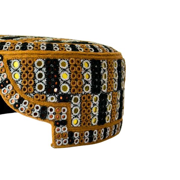 Golden Sindhi Topi - Traditional design - White Shade - Nasir Bhai