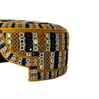 Golden Sindhi Topi - Traditional design - White Shade - Nasir Bhai