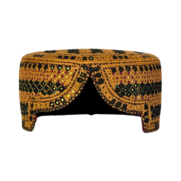 Golden Sindhi Topi - White Shade - Nasir Bhai