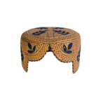 Brown Sindhi Topi - Flower Design - GoldenShade - Nasir Bhai