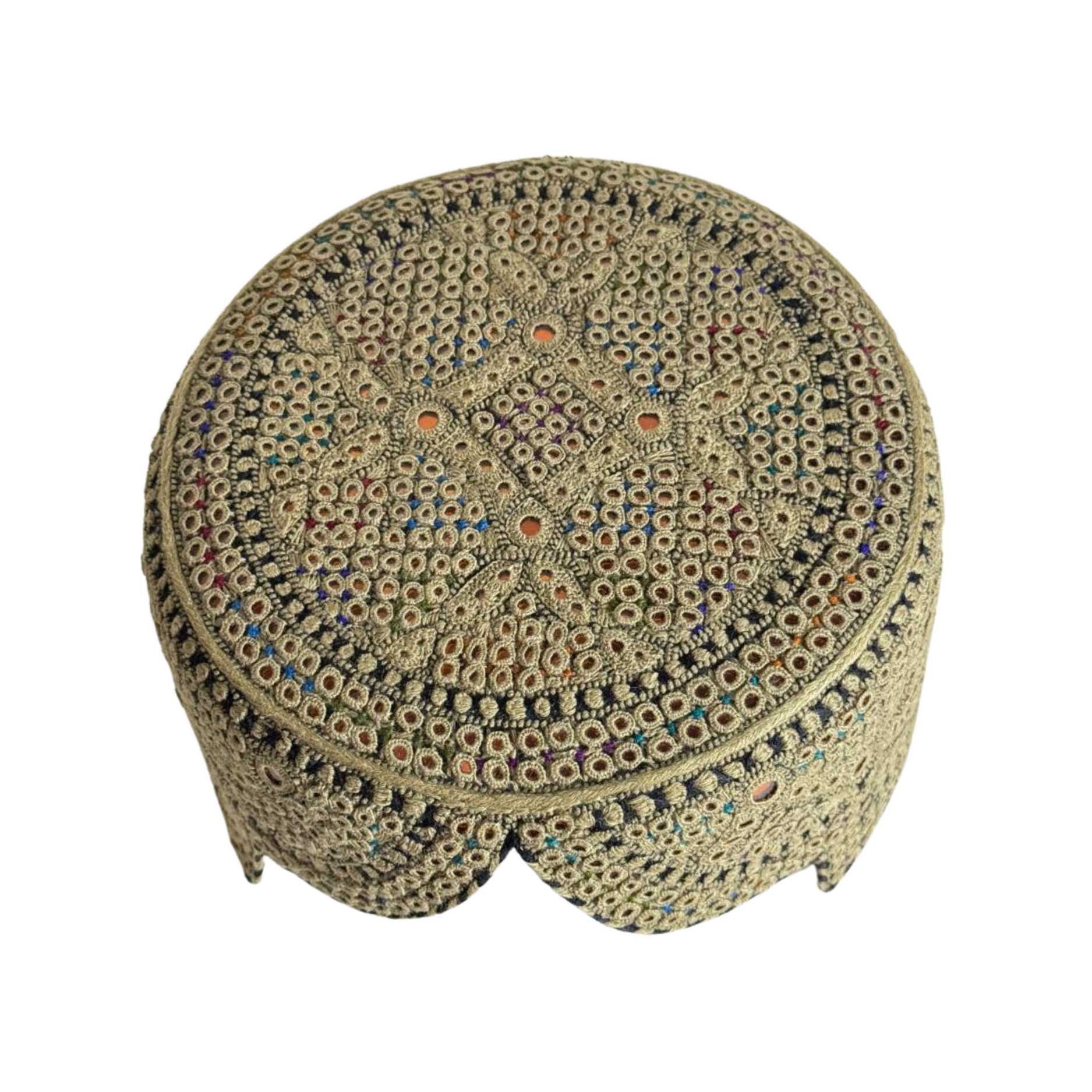 Light Brown Sindhi Topi - Traditional Design - Golden Shade - Nasir Bhai