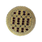 Light Brown Sindhi Topi - Traditional design - Blue Shade - Nasir Bhai