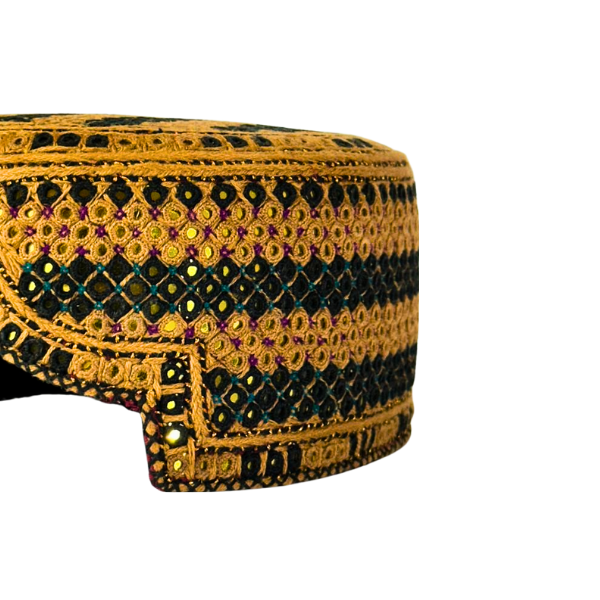 Golden Sindhi Topi - White Shade - Nasir Bhai