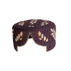 Brown Sindhi Topi - Flower Design - Blue Shade - Nasir Bhai