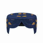 Blue Sindhi Topi - Heart Design - Nasir Bhai