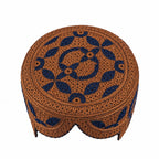Brown Sindhi Topi - Flower Design - Nasir Bhai