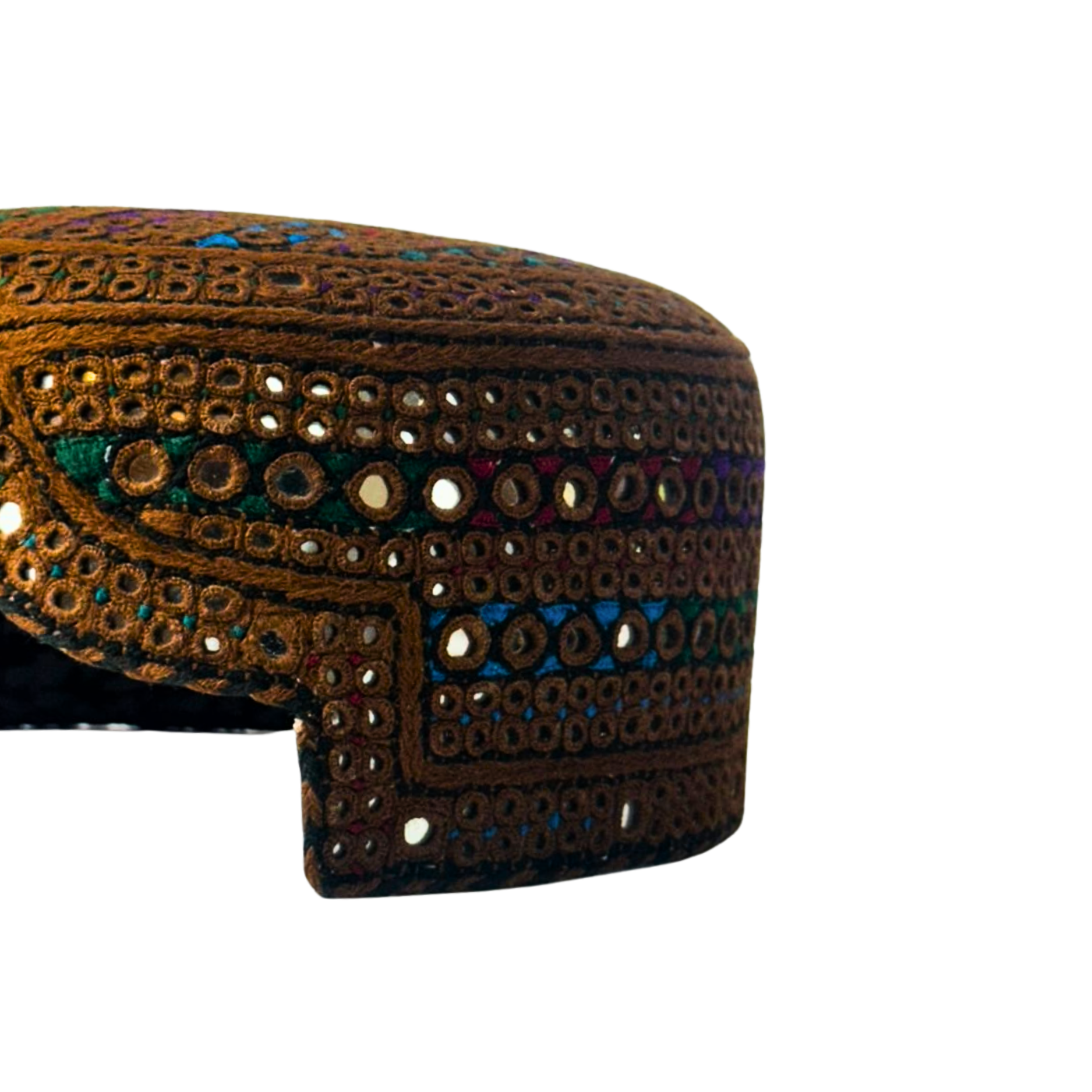 Brown Sindhi Topi - White Shade - Nasir Bhai
