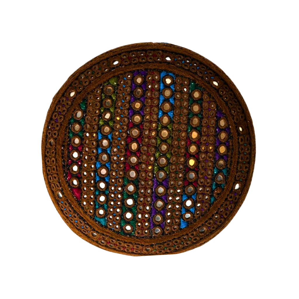 Brown Sindhi Topi - White Shade - Nasir Bhai