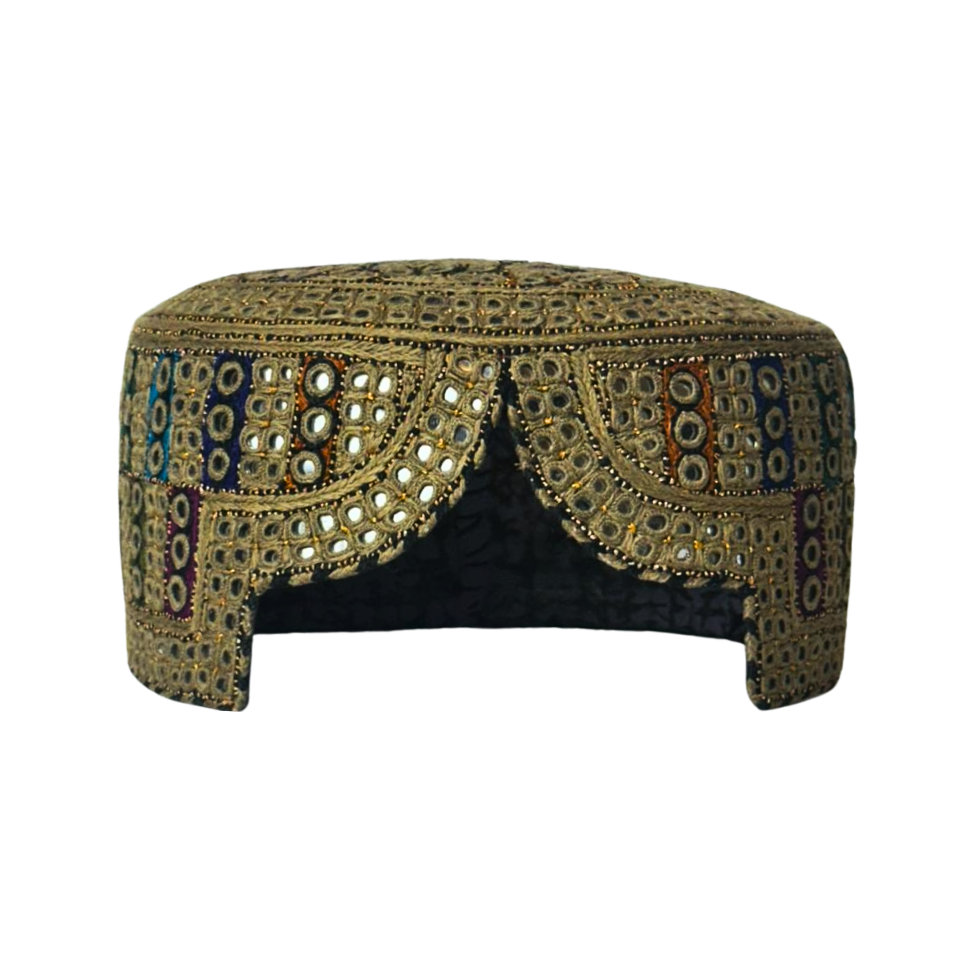 Brown Sindhi Topi -Traditional design - White Shade -Nasir Bhai