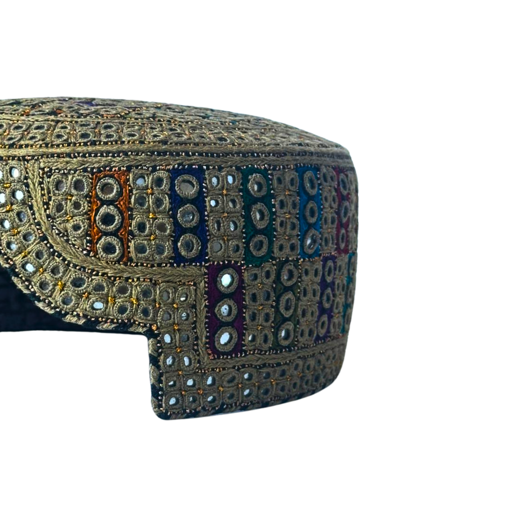 Brown Sindhi Topi -Traditional design - White Shade -Nasir Bhai