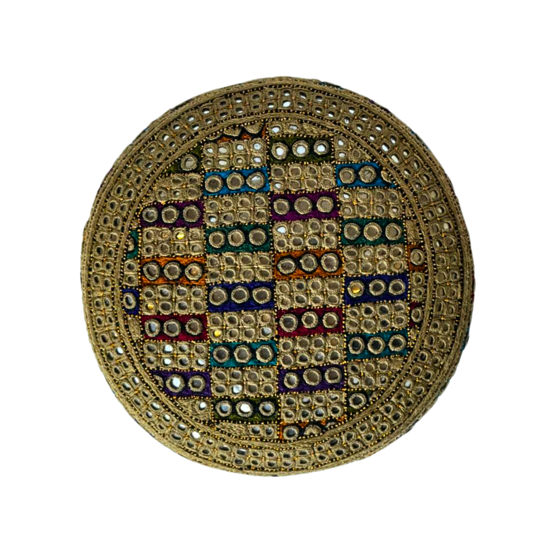Brown Sindhi Topi -Traditional design - White Shade -Nasir Bhai