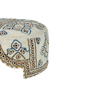 White Balochi Topi - Traditional design - Golden Shade - Nasir Bhai