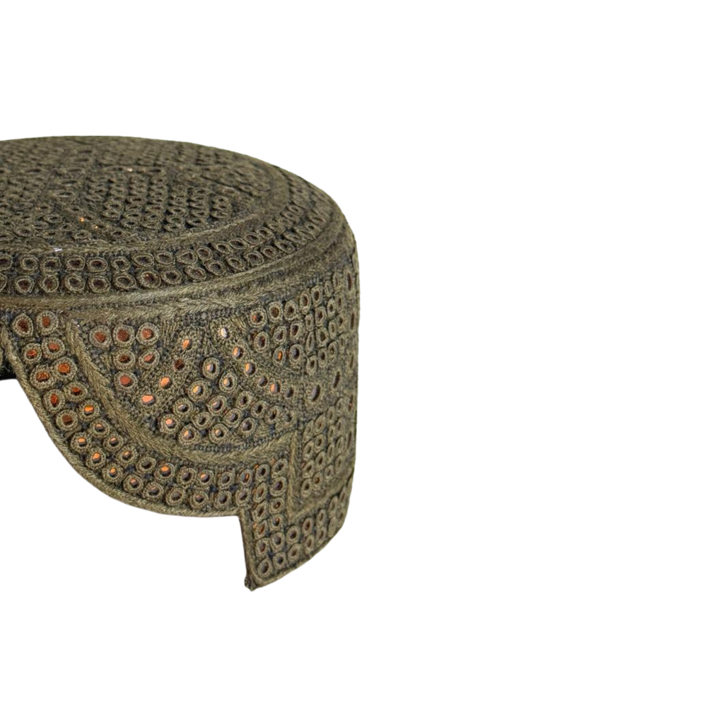 Brown Sindhi Topi - Traditional Design - Golden Shade - Nasir Bhai