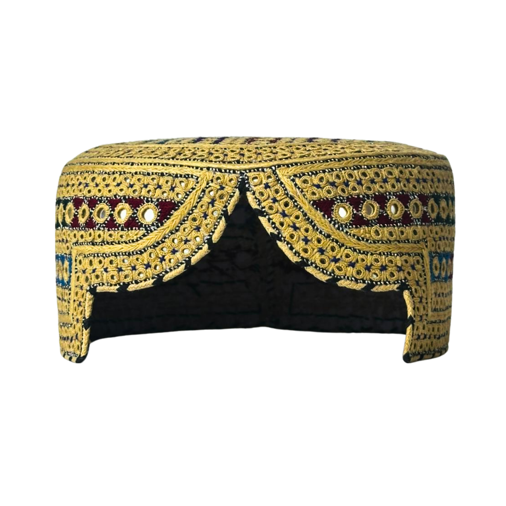 Golden Sindhi Topi - White Shade - Nasir Bhai