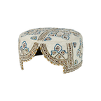 White Balochi Topi - Traditional design - Golden Shade - Nasir Bhai