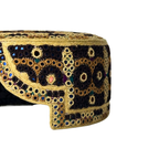 Light Brown Sindhi Topi - Traditional design - Blue Shade - Nasir Bhai
