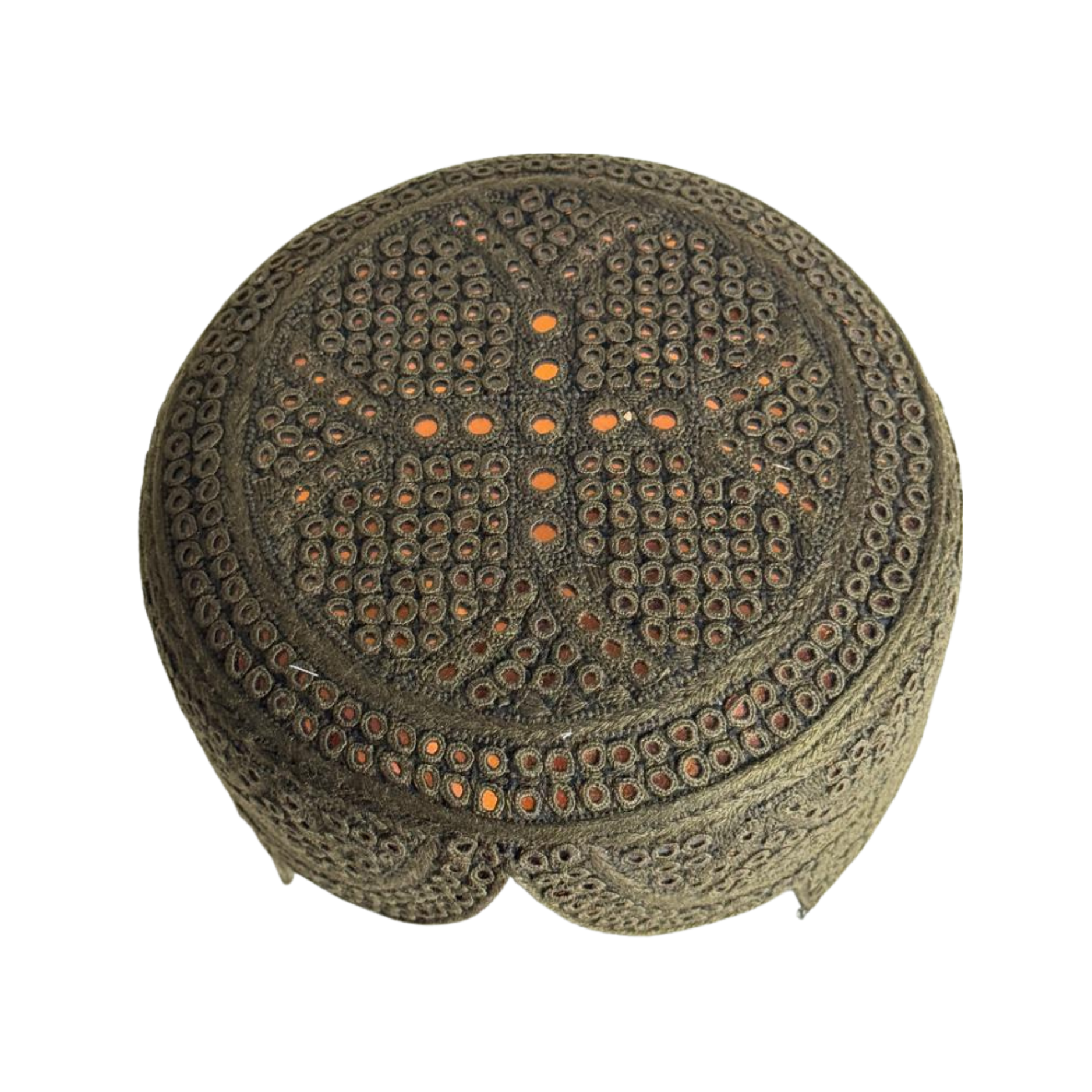 Brown Sindhi Topi - Traditional Design - Golden Shade - Nasir Bhai