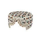 White Balochi Topi - Traditional design - Golden Shade - Nasir Bhai