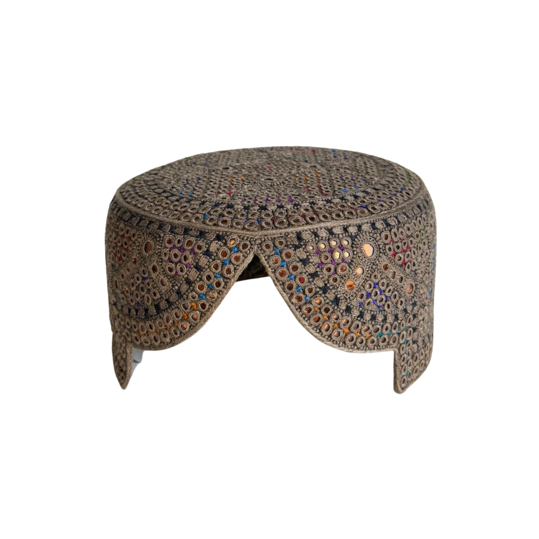 Brown Sindhi Topi - Traditional Design - Golden Shade - Nasir Bhai