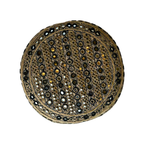 Light Brown Sindhi Topi - Traditional design - White Shade - Nasir Bhai