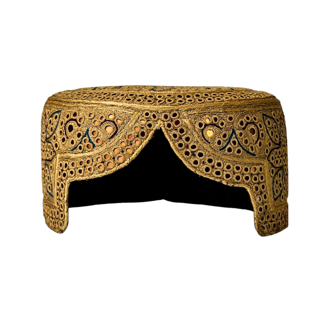 Golden Sindhi Topi - Golden Shade - Traditional design - Nasir Bhai