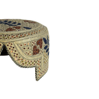 Light Brown Sindhi Topi - Flower Design - Golden Shade - Nasir Bhai