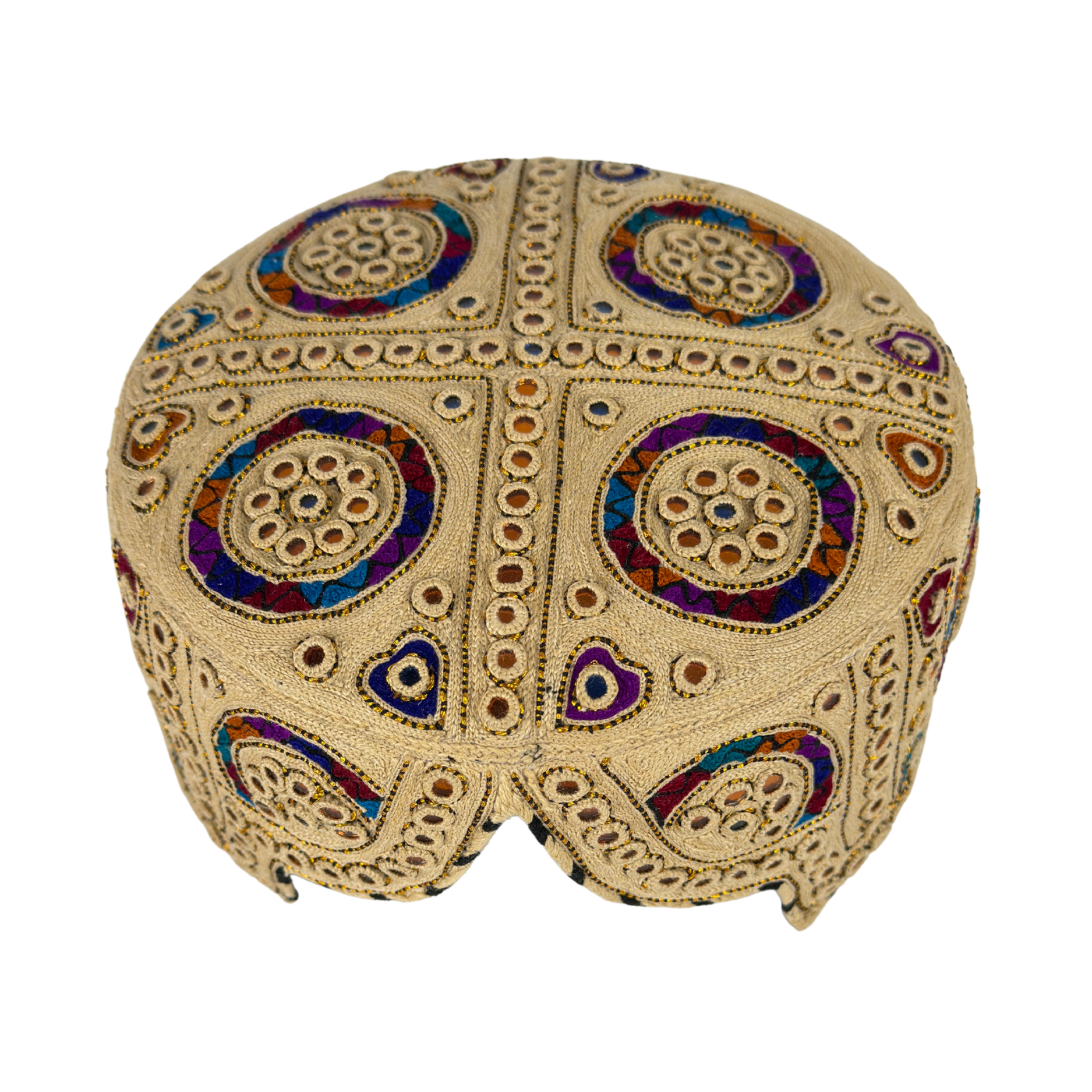 Light Brown Balochi Topi- Traditional Design - Golden Shade - Nasir Bhai