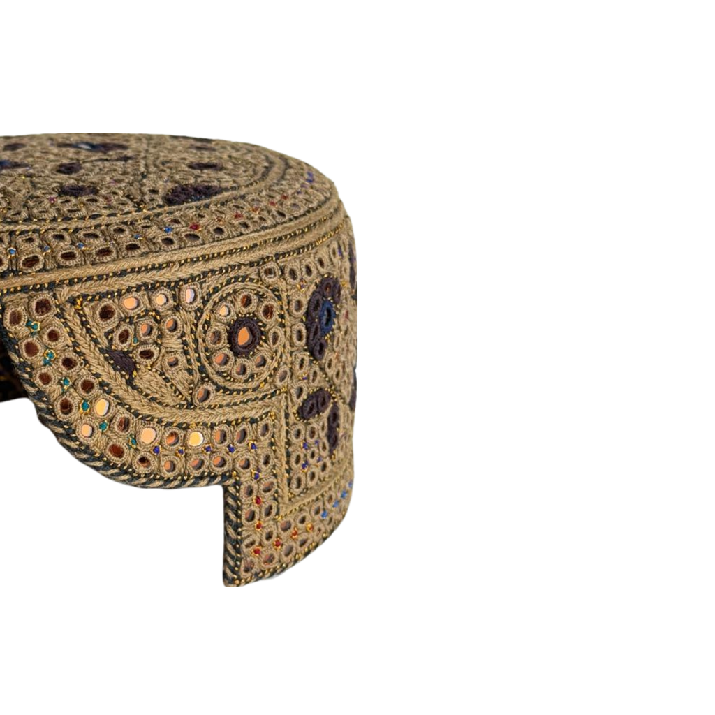 Brown Sindhi Topi - Traditional Design - Golden Shade - Nasir Bhai