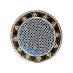 White Sindhi Topi - Heart Design - Blue Shsde - Nasir Bhai