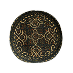 Black Sindhi Topi - Flower Design - Golden Shade - Nasir Bhai
