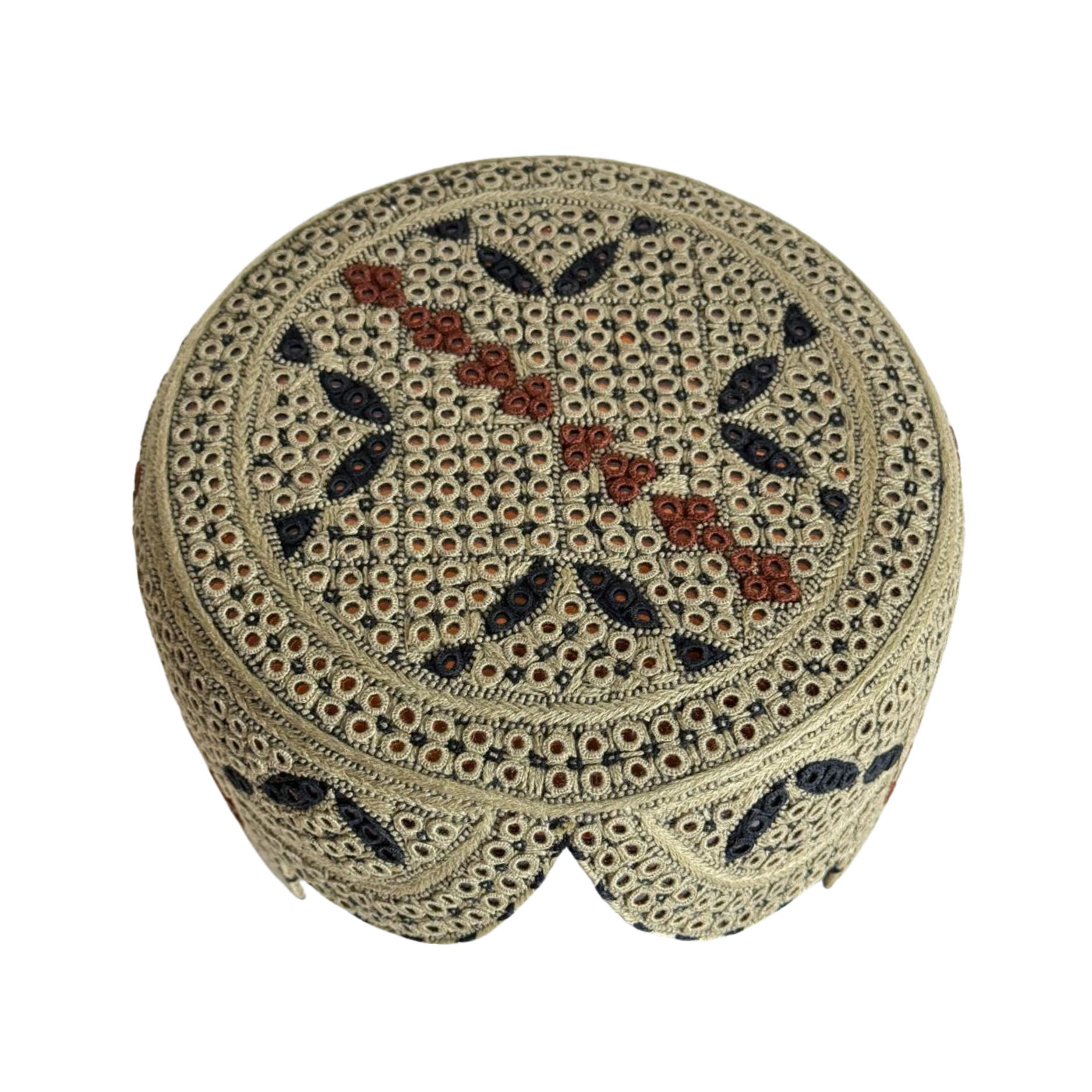 Brown Sindhi Topi - Traditional Design - Golden Shade - Nasir Bhai