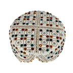 White Balochi Topi - Traditional design - Golden Shade - Nasir Bhai