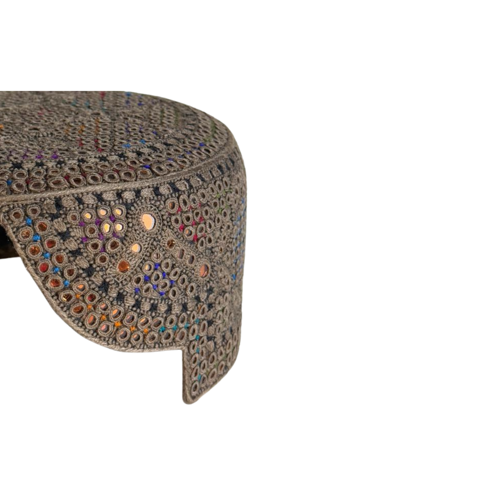 Brown Sindhi Topi - Traditional Design - Golden Shade - Nasir Bhai
