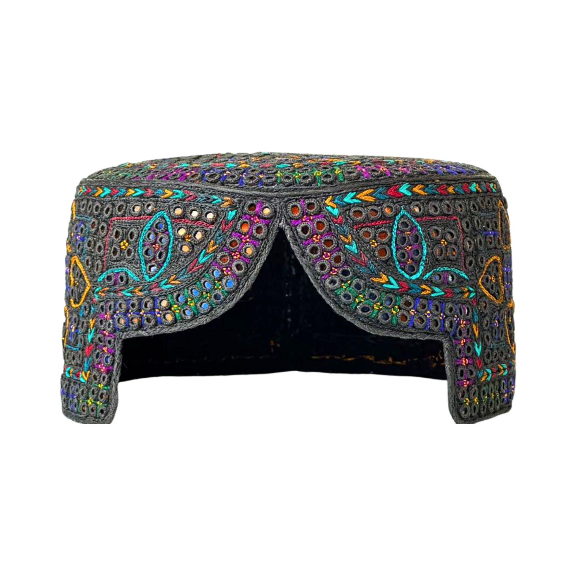 Grey Sindhi Topi - Traditional design - Golden Shade - Nasir Bhai