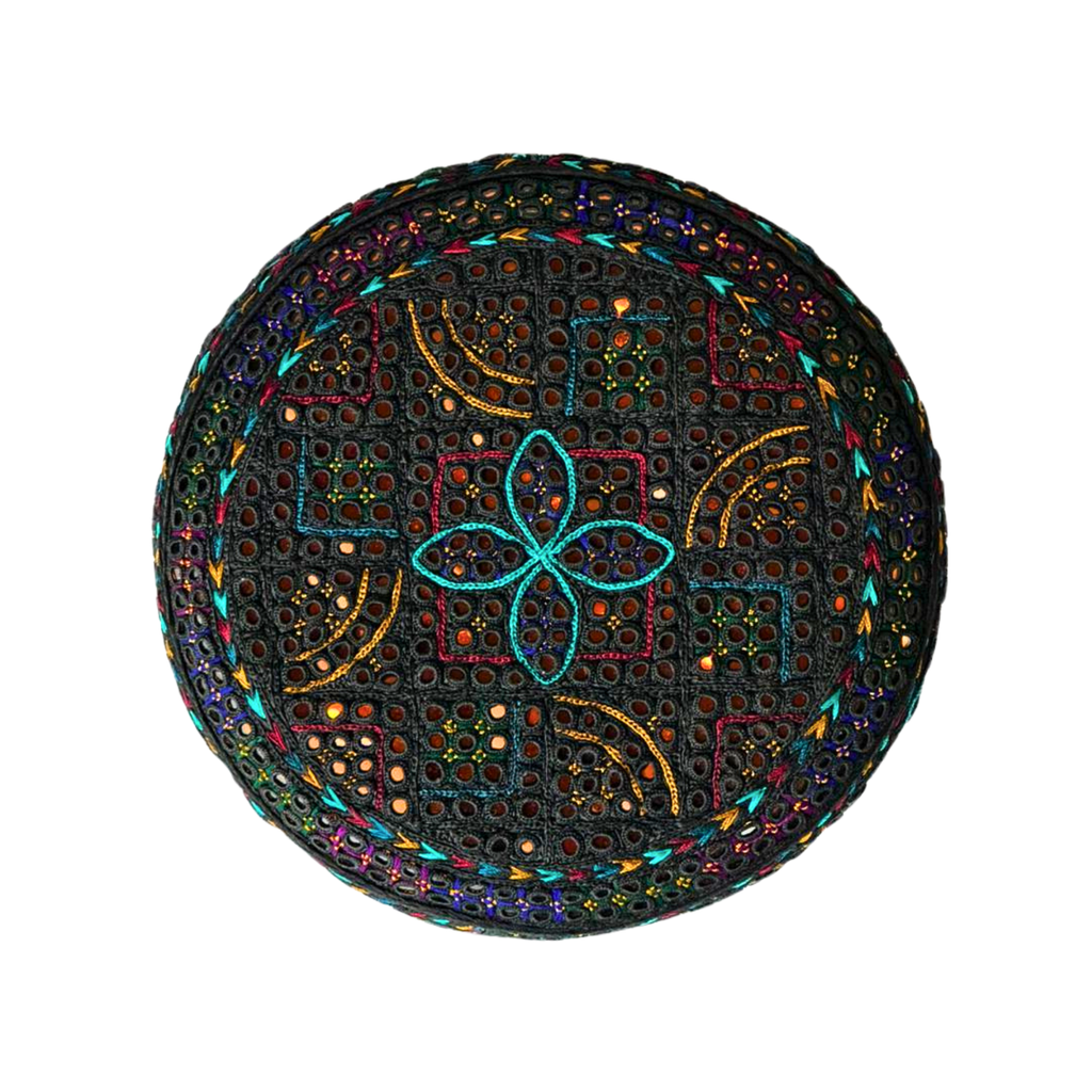 Grey Sindhi Topi - Traditional design - Golden Shade - Nasir Bhai