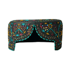 Black Sindhi Topi -Traditional design - Blue Shade - Nasir Bhai