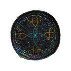 Black Sindhi Topi - Flower Design - Blue Shade - Nasir Bhai