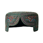 Black Sindhi Topi - Flower Design - Golden Shade - Nasir Bhai