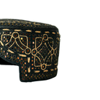 Black Sindhi Topi -Traditional design - Golden Shade - Nasir Bhai