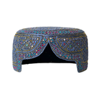 Blue Sindhi Topi -Traditional design - Golden Shade - Nasir Bhai