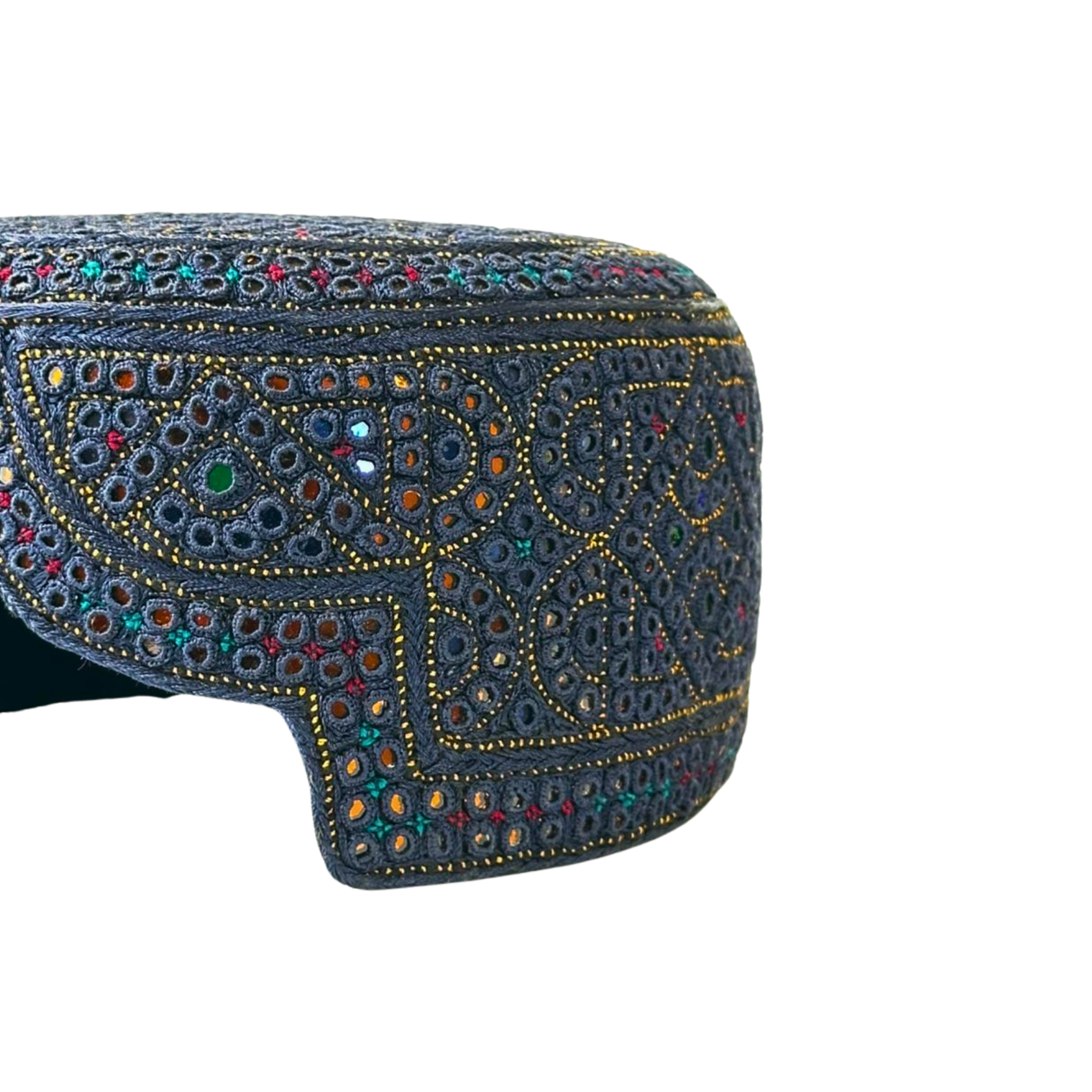 Blue Sindhi Topi -Traditional design - Golden Shade - Nasir Bhai