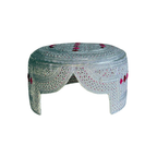 White Sindhi Topi - Pink Stitching - Pink and Maroon Tikki - Raja Cap