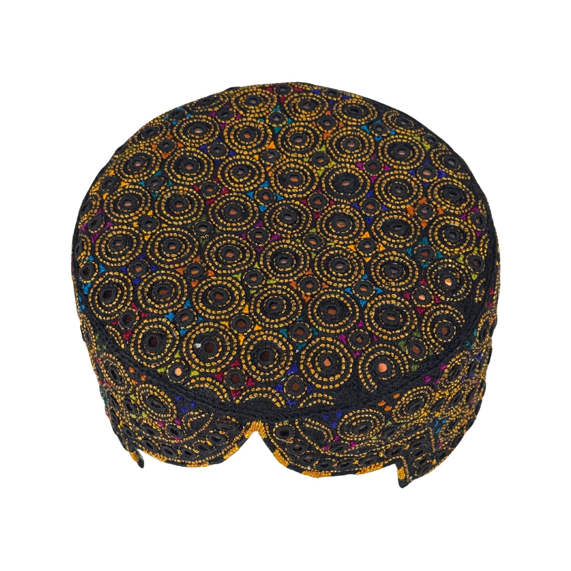 Black Balochi Topi - Traditional design - Golden Shade - Nasir Bhai