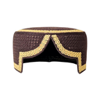 Maroon Sindhi Topi - Golden Design - Golden Shade - Nasir Bhai