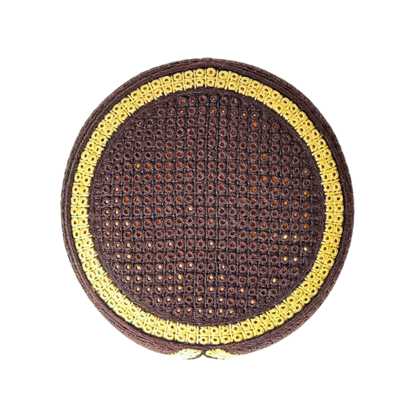 Maroon Sindhi Topi - Golden Design - Golden Shade - Nasir Bhai