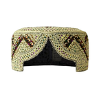 Light Brown Sindhi Topi - Flower Design - Golden Shade - Nasir Bhai