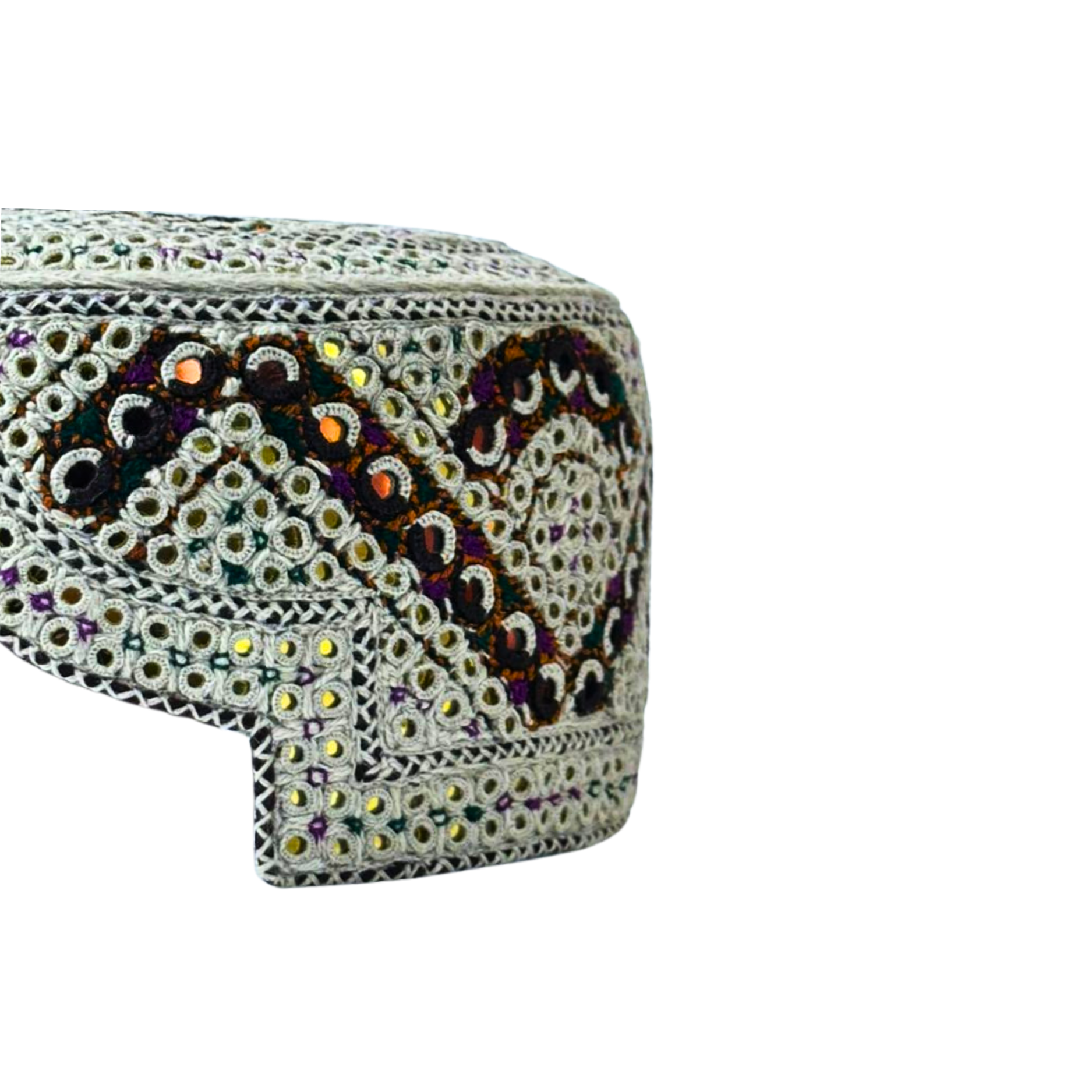 Light Brown Sindhi Topi - Flower Design - Golden Shade - Nasir Bhai