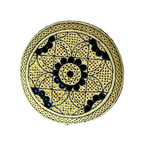 White Sindhi Topi - Flower Design - Golden Shade - Nasir Bhai