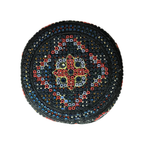 Black Sindhi Topi - Traditional design - Blue Shade - Nasir Bhai