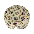 White Balochi Topi - Traditional design - Golden Shade - Nasir Bhai